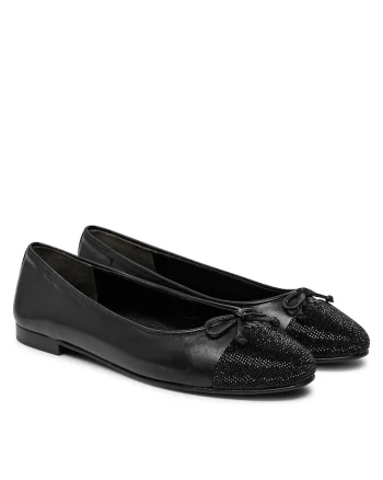 Balerini dama,  piele naturala, negru