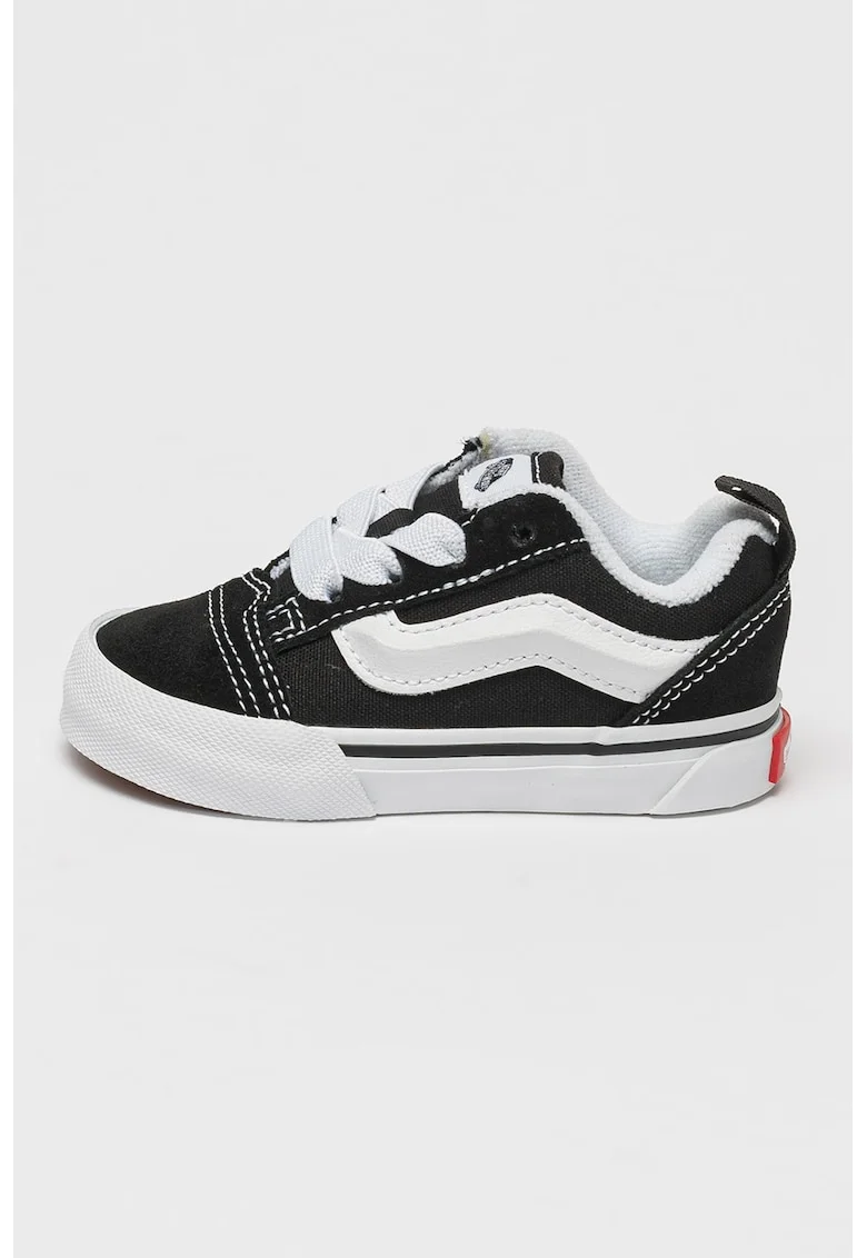Pantofi sport de panza si piele intoarsa Knu Skool, Alb/Negru