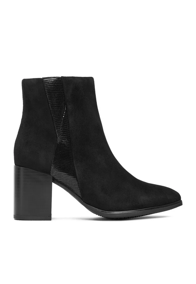 Botine negre din piele naturala, Negru