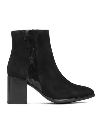 Botine negre din piele naturala, Negru