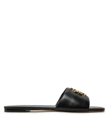 Slapi dama,  Perfect Black/Gold, piele naturala