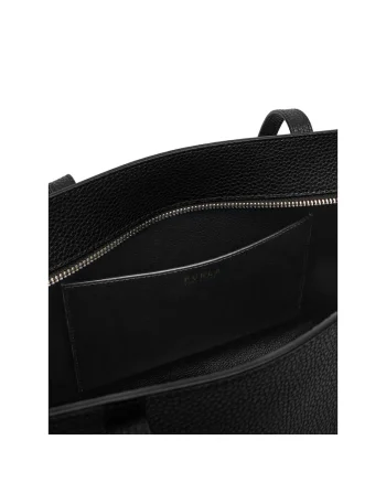Geanta dama  Ava M, piele naturala, negru, 30x45cm