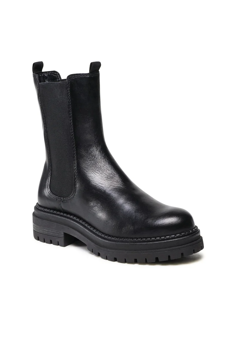 Botine dama  Piele naturala, CEO-RST-WHETHER-02, Negru