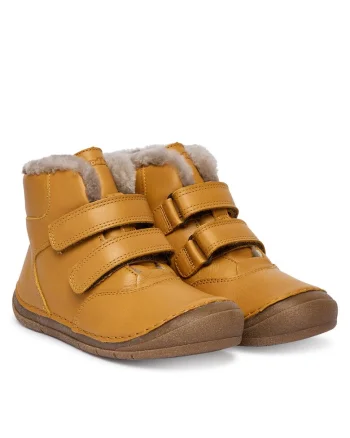 Ghete fete  piele naturala, galben mustar