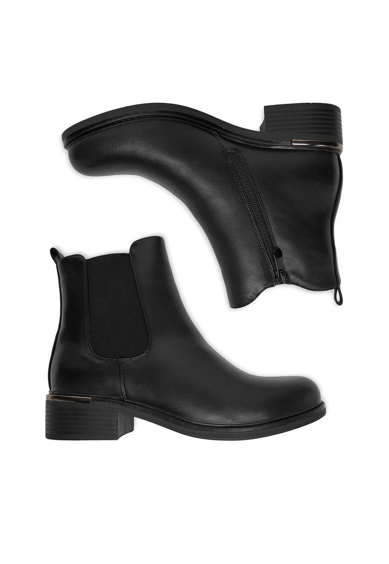 Botine dama HX21055-1A,  Textil, Negru