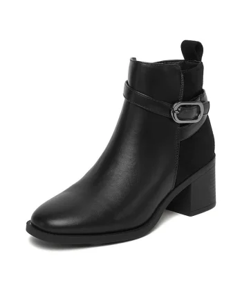 Botine dama CEO-LM32618-T11,  Textil, Negru