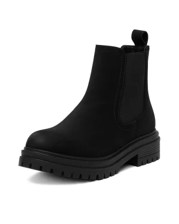 Ghete dama,  CEO-GEMMA, piele ecologica, negru