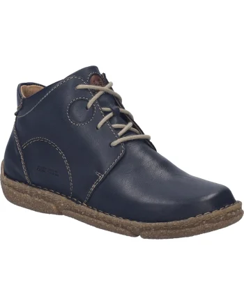 Botine și cizme femei,  Neele 46, piele naturală, albastru, Albastru