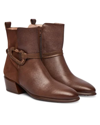 Botine dama C002 PHI254297,  Piele naturala, Maro