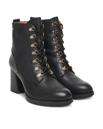 Botine dama  Piele naturala, Negru, Negru