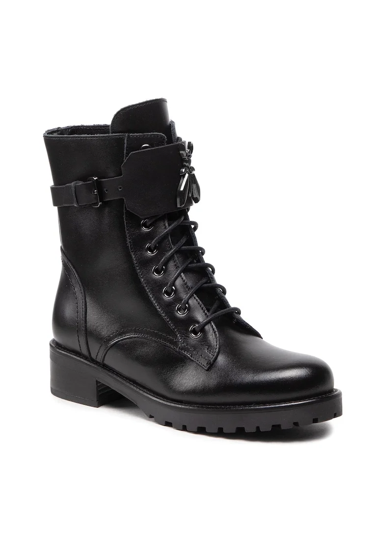 Ghete dama  piele naturala, negru,