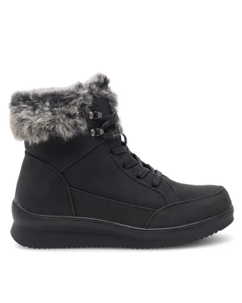 Ghete dama  YVET HMD221160-1, piele ecologica, negru,