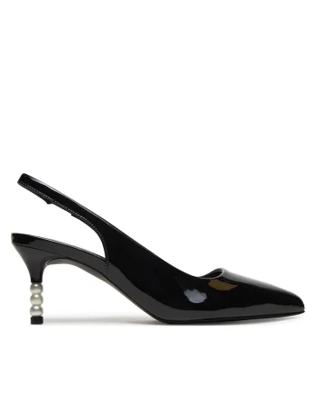 Sandale dama,  cu toc, piele naturala, negru