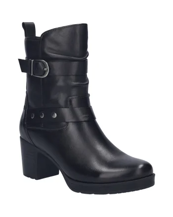 Botine femei,  Gloria 07, piele naturala, negru, marimea