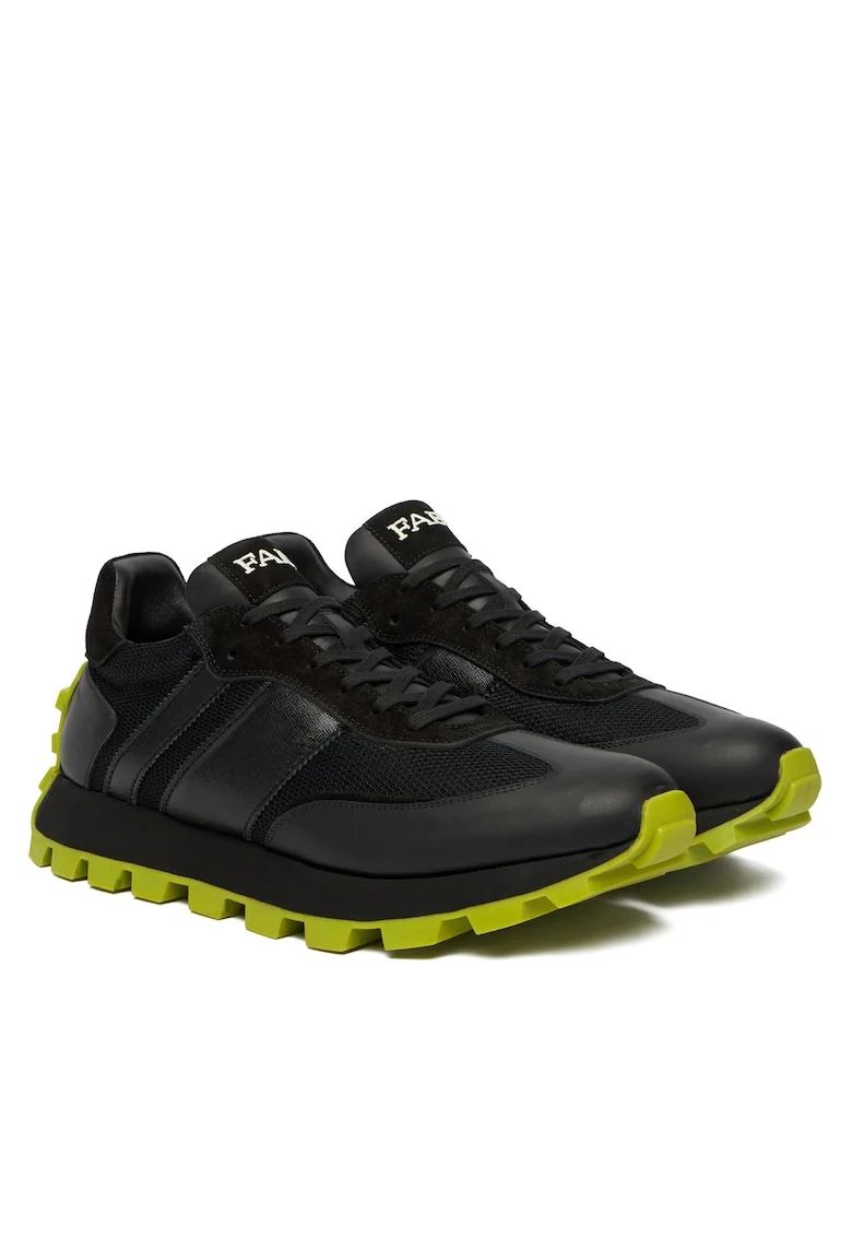 Tenisi barbati  piele naturala, negru, FU1026