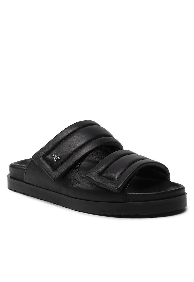 Slapi dama,  piele naturala, culoare neagra, model K103