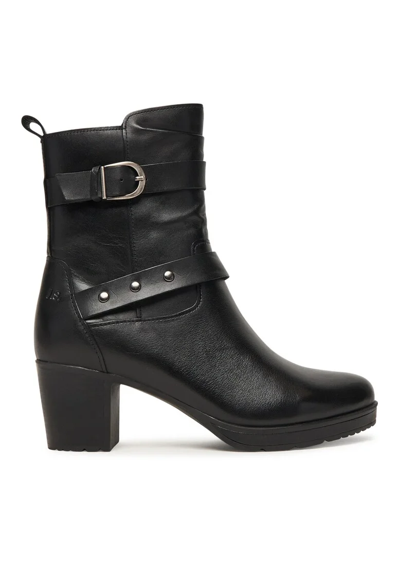 Botine dama MI205,  Piele naturala, Negru