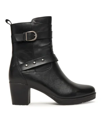 Botine dama MI205,  Piele naturala, Negru