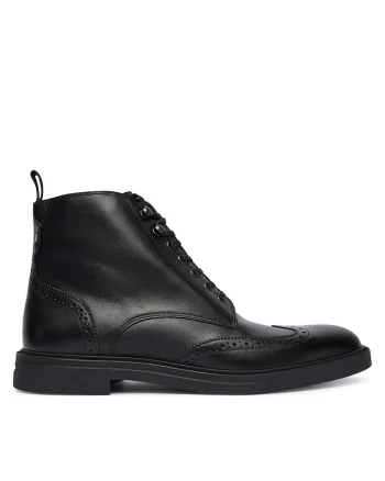 barbati  piele naturala, negru, model Calev, Negru