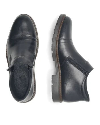 Ghete barbati,  piele naturala, negru, 12194-00