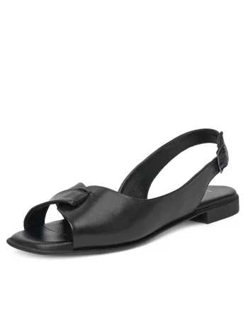 Sandale dama,  WI23-FLOWER-03, piele naturala, negru
