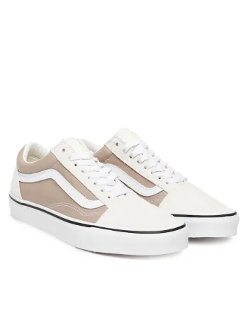 Tenisi unisex  Old Skool, piele naturala, alb