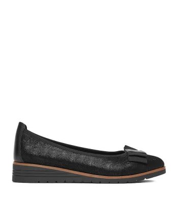 Balerini dama TOMBA,  piele naturala, negru