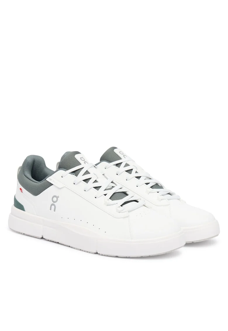 Tenisi barbati  model The Roger, piele ecologica, alb