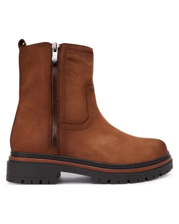Botine dama 375 9-25401-45,  Piele naturala, Maro