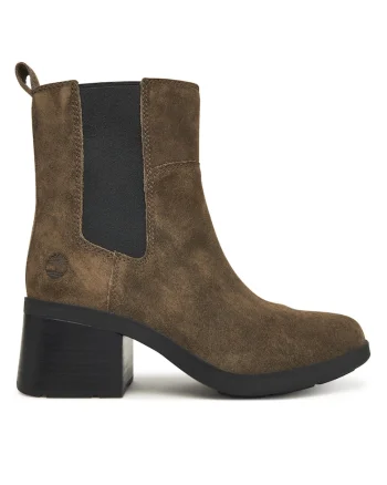 Botine dama  piele naturala, maro inchis, Maro inchis