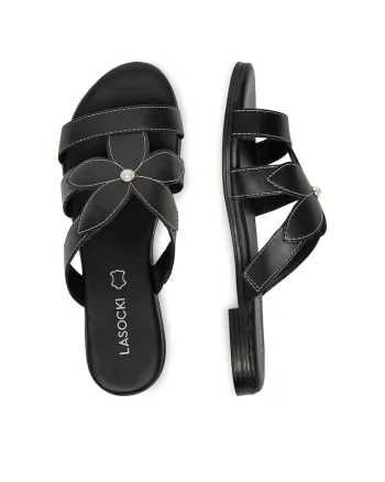 Slapi dama,  RST-ARENA-69, piele naturala, Negru