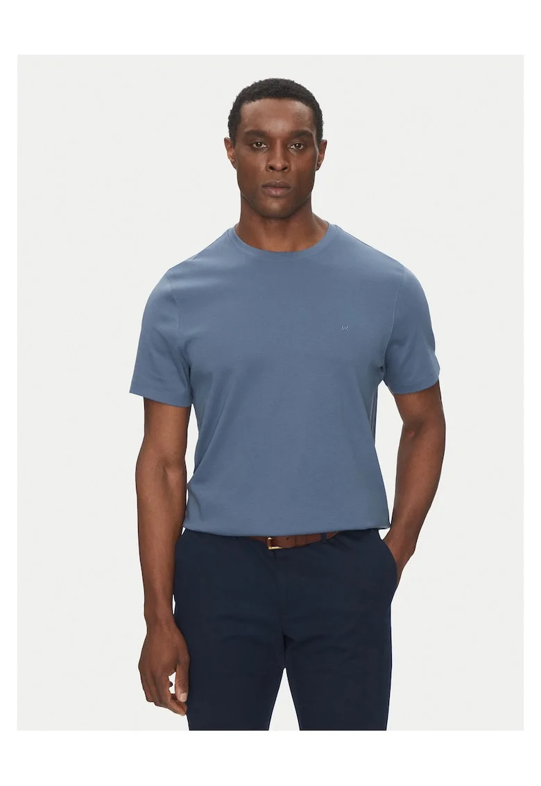 Tricou  albastru, bumbac, Rosu