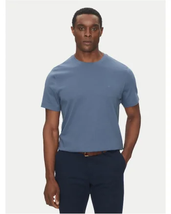 Tricou  albastru, bumbac, Rosu