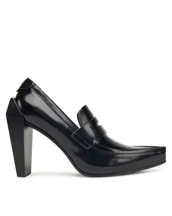 Pantofi dama,  Black Gem Loafer Hi, piele naturala, negru
