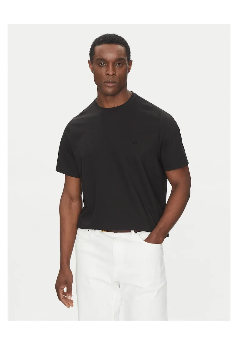 Tricou barbat,  negru, bumbac, uni