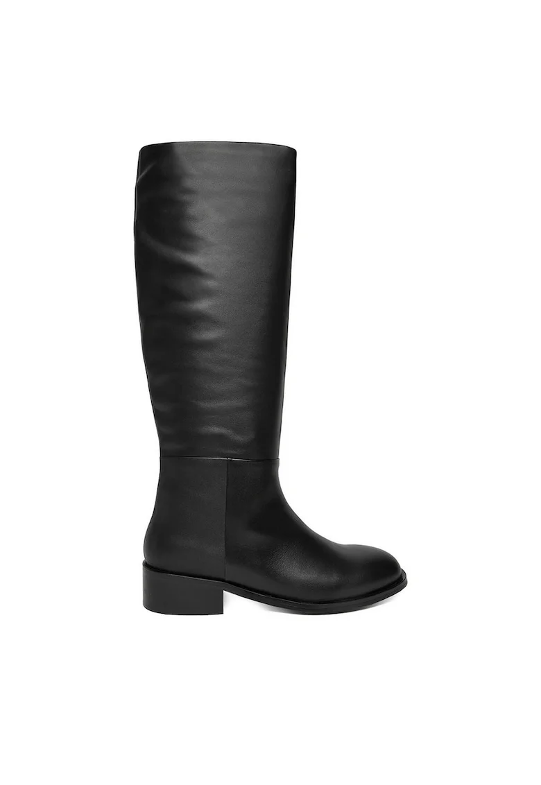 Cizme  piele naturala, negru, Negru