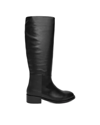 Cizme  piele naturala, negru, Negru