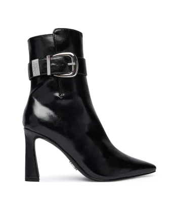Botine dama SM11004780,  Piele ecologica, Negru,