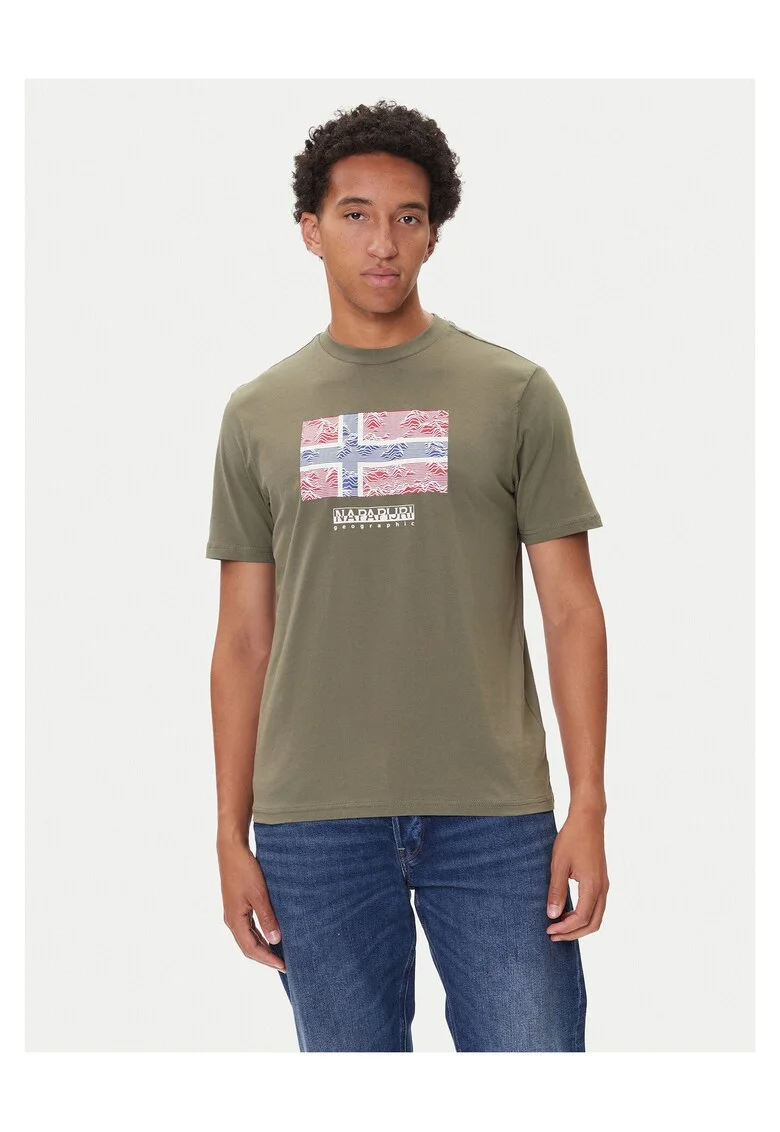Tricou barbati  kaki, bumbac