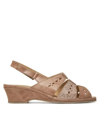 Sandale dama,  710134-08, Piele naturala, Bej