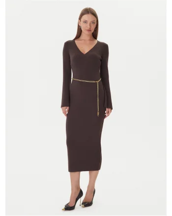 Rochie tricotata de dama  maro, tricot