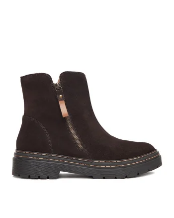 Botine dama, piele naturala, maro,, Maro