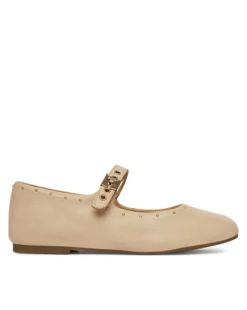 Balerini dama  Janine, piele naturala, bej