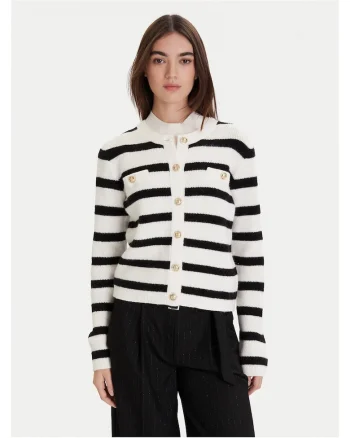 Cardigan dama  negru/alb, pulover dama