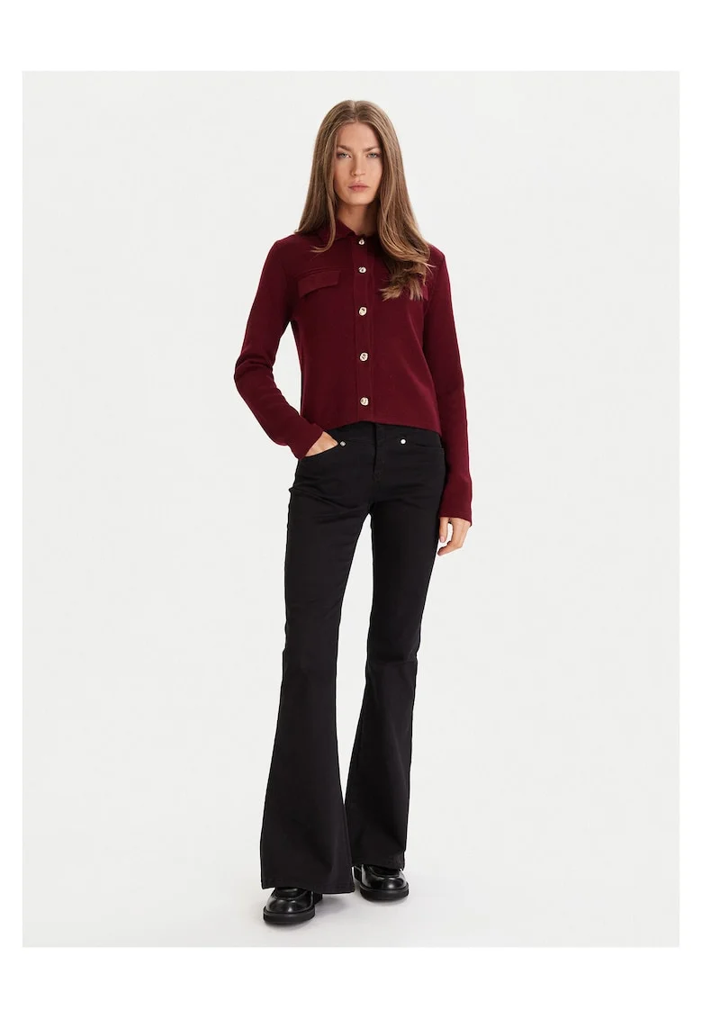 Cardigan dama  visiniu, pulover tricotat