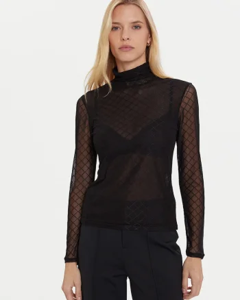 Bluza dama  252-TMESH, negru