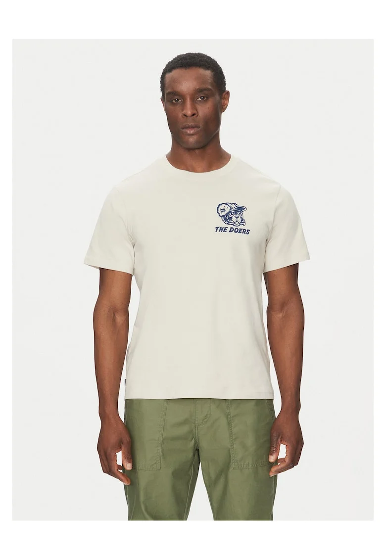 Tricou barbatesc  crem, bumbac