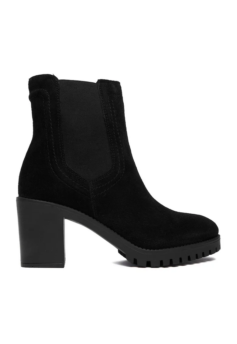 Botine dama  piele naturala negru, Negru