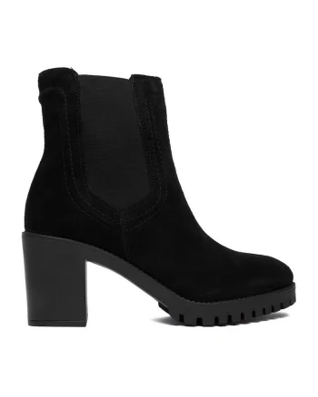 Botine dama  piele naturala negru, Negru