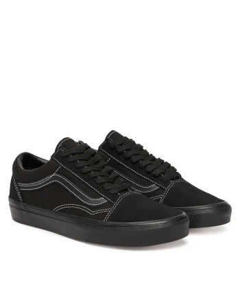 Tenisi dama  Old Skool VN000D6WBK, piele naturala, negru